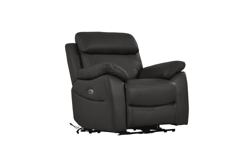 Sorrento Genuine Leather Grey Electric Power Recliner Armchair