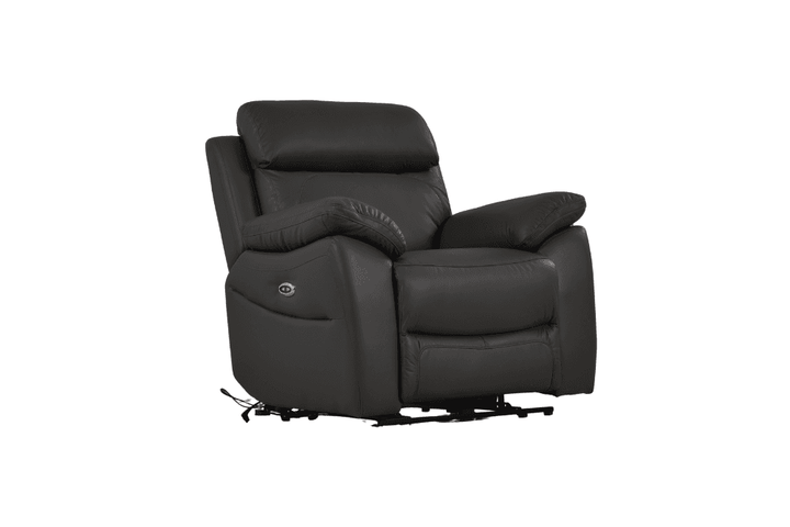 Sorrento Genuine Leather Grey Electric Power Recliner Armchair