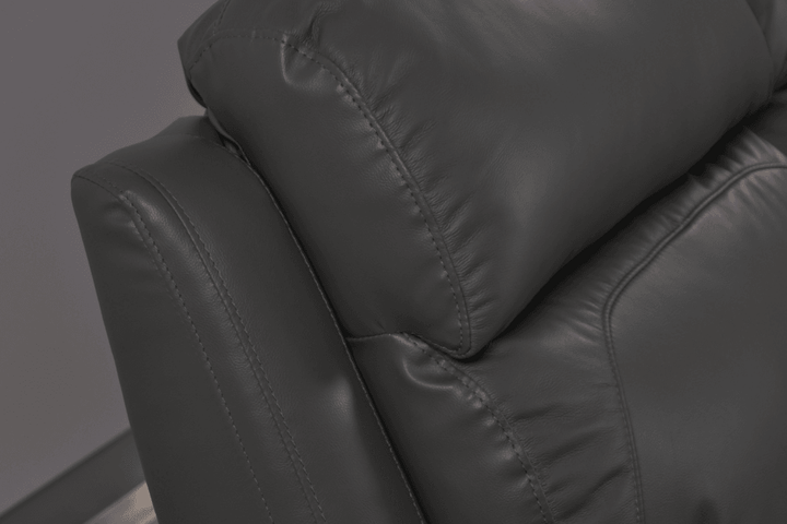 Sorrento Genuine Leather Grey Electric Power Recliner Armchair