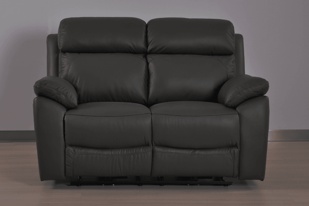 Sorrento Genuine Leather Grey Electric Power Recliner 2 Seater Sofa