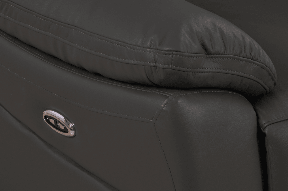 Sorrento Genuine Leather Grey Electric Power Recliner 2 Seater Sofa