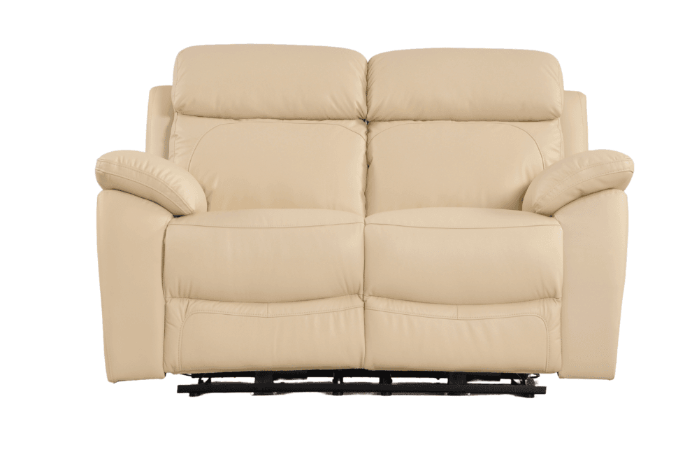 Sorrento Genuine Leather Cream Electric Power Recliner 2 Seater Sofa