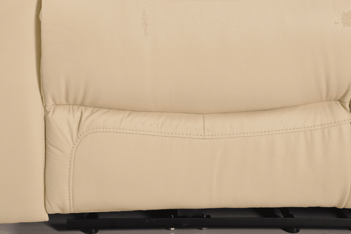 Sorrento Genuine Leather Cream Electric Power Recliner 3 Seater Sofa