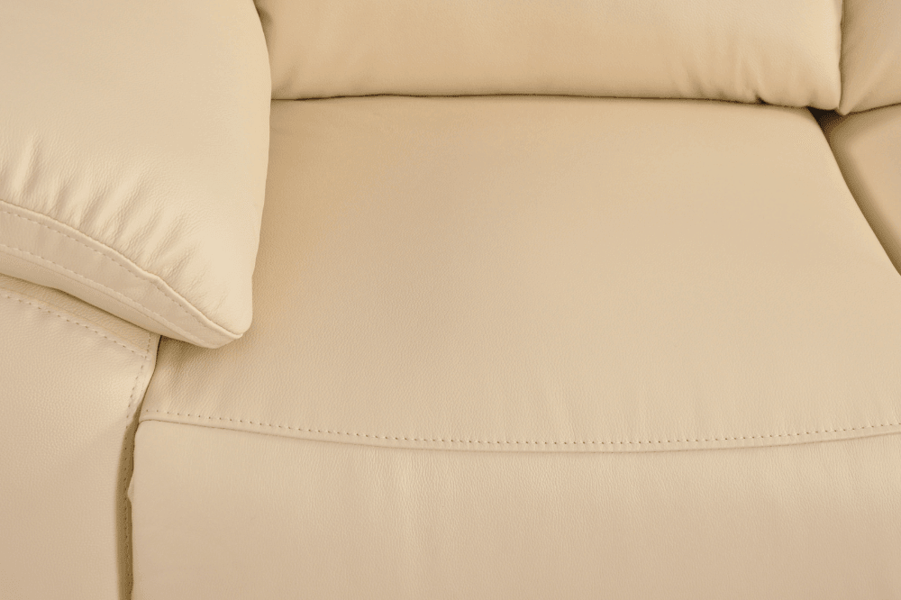 Sorrento Genuine Leather Cream Electric Power Recliner 3 Seater Sofa