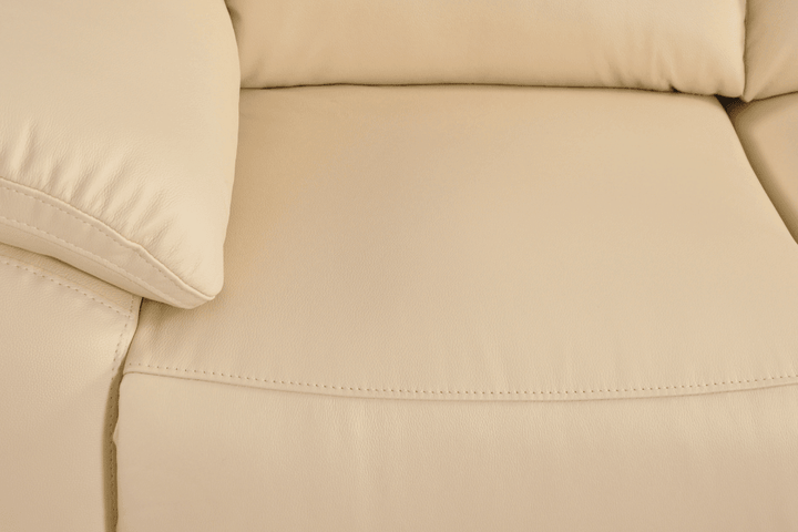 Sorrento Genuine Leather Cream Electric Power Recliner 3 Seater Sofa