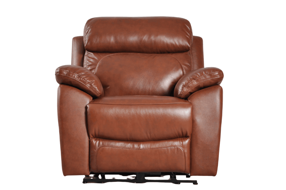 Sorrento Genuine Leather Tan Electric Power Recliner Armchair
