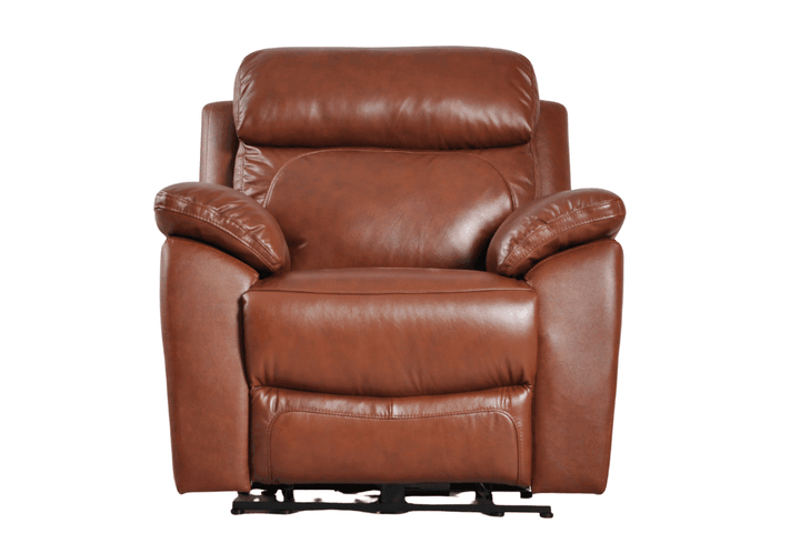 Sorrento Genuine Leather Tan Electric Power Recliner Armchair