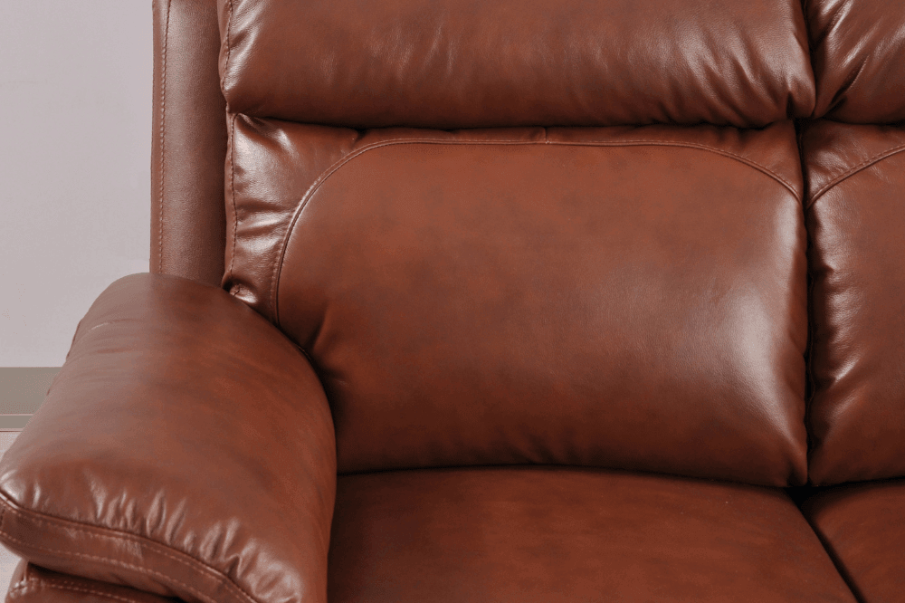 Sorrento Genuine Leather Tan Electric Power Recliner 3 Seater Sofa