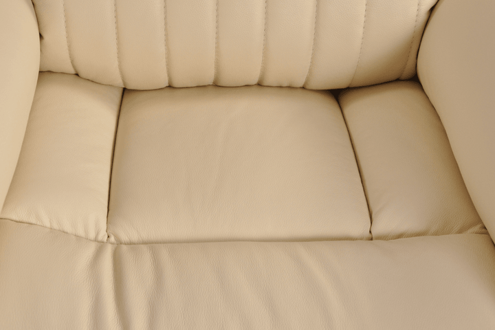 Kaden Genuine Leather Cream Electric Power Recliner Armchair