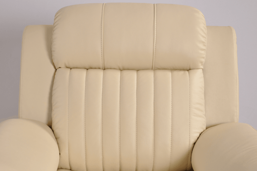 Kaden Genuine Leather Cream Electric Power Recliner 2 Seater Sofa