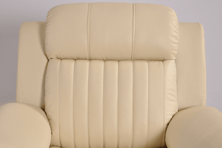 Kaden Genuine Leather Cream Electric Power Recliner 2 Seater Sofa