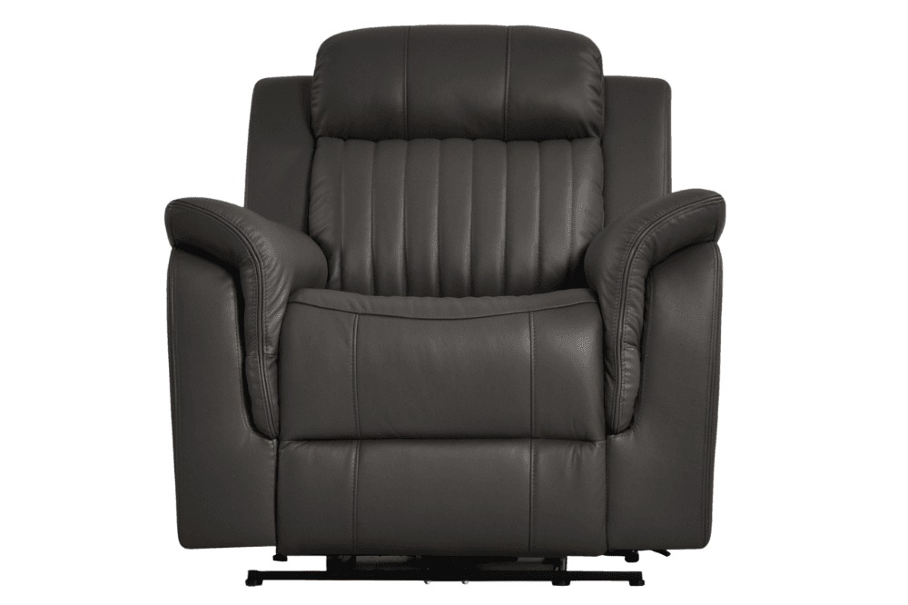 Kaden Genuine Leather Grey Electric Power Recliner Armchair