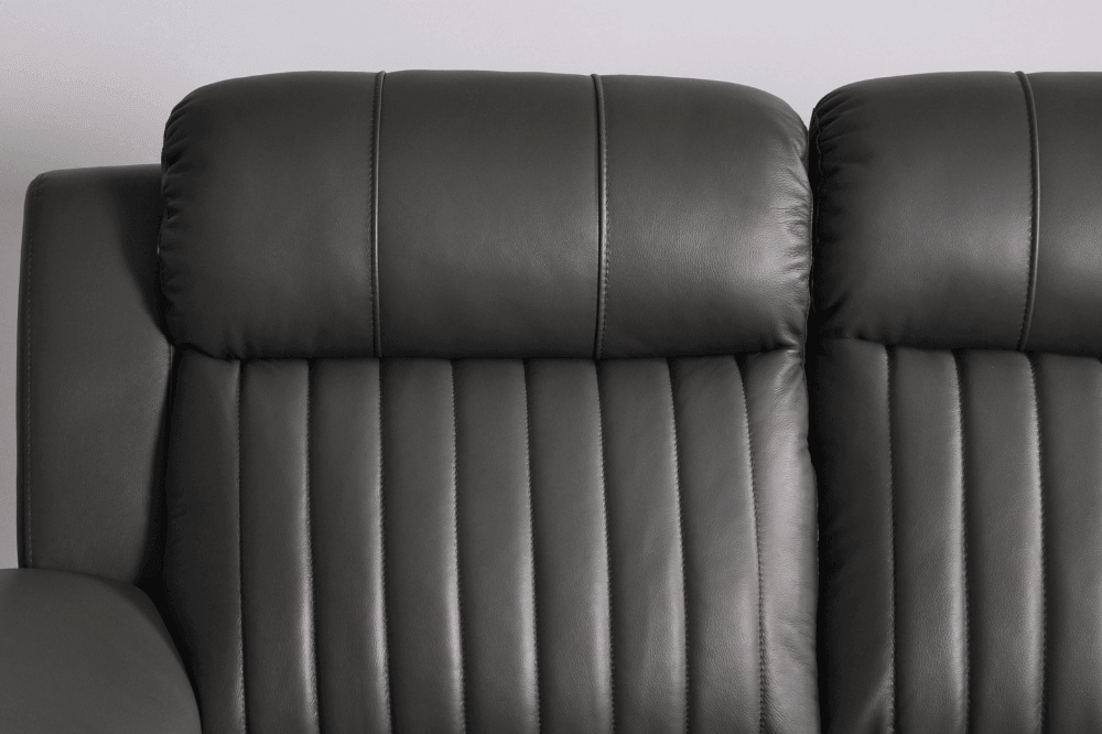 Kaden Genuine Leather Grey Electric Power Recliner Armchair