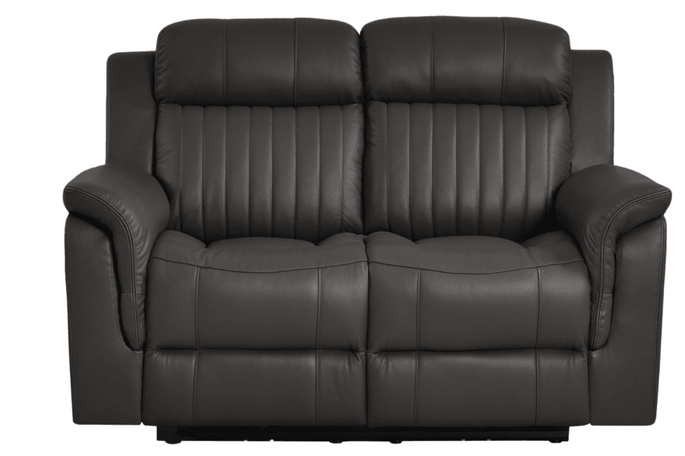 Kaden Genuine Leather Grey Electric Power Recliner 2 Seater Sofa