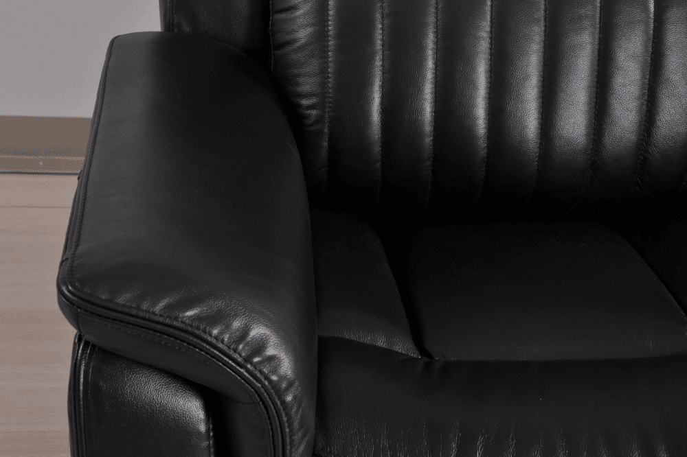 Kaden Genuine Leather Black Electric Power Recliner Armchair