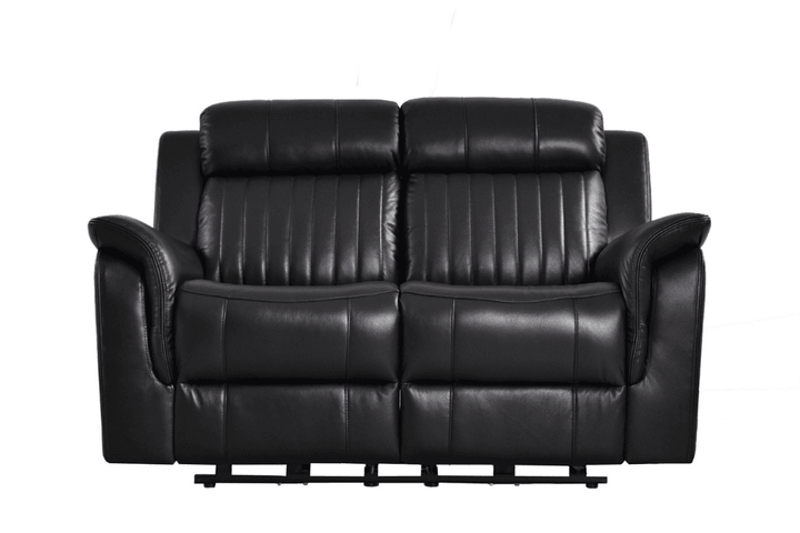 Kaden Genuine Leather Black Electric Power Recliner 2 Seater Sofa