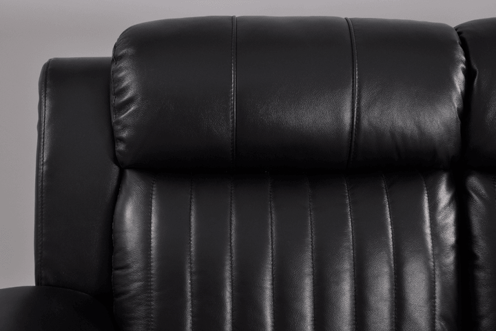Kaden Genuine Leather Black Electric Power Recliner 2 Seater Sofa