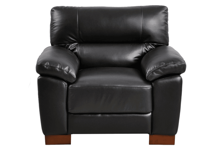 Dalmore Genuine Leather Black Armchair