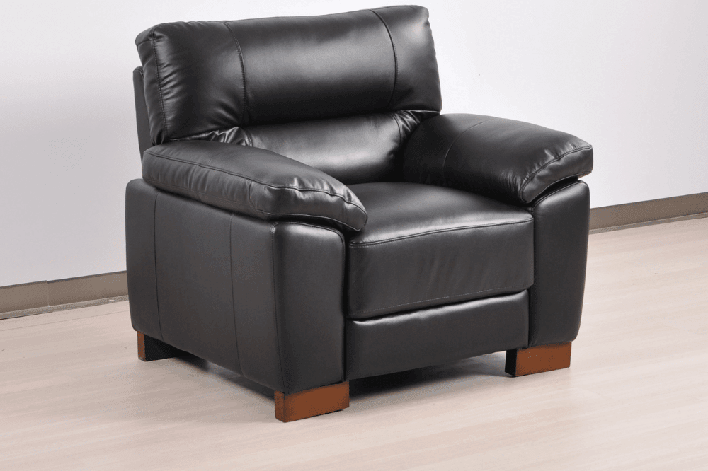 Dalmore Genuine Leather Black Armchair