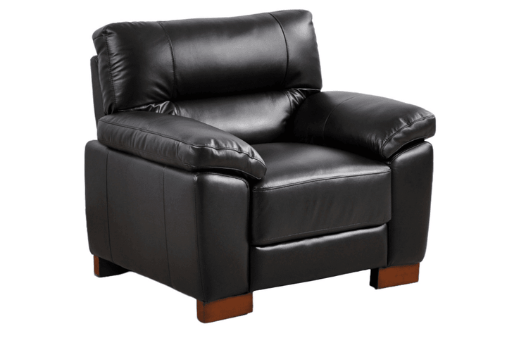 Dalmore Genuine Leather Black Armchair