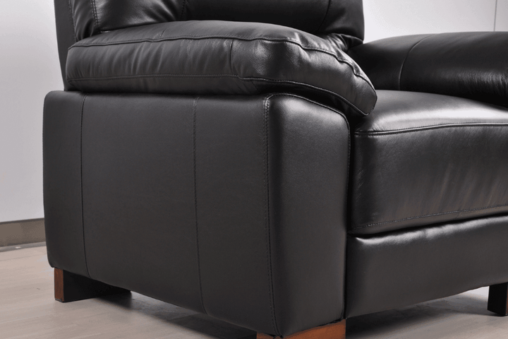 Dalmore Genuine Leather Black Armchair