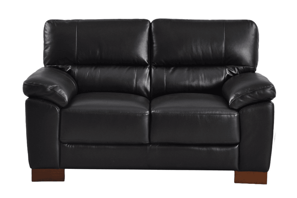 Dalmore Genuine Leather Black 2 Seater Sofa