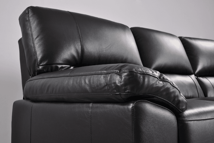 Dalmore Genuine Leather Black 2 Seater Sofa