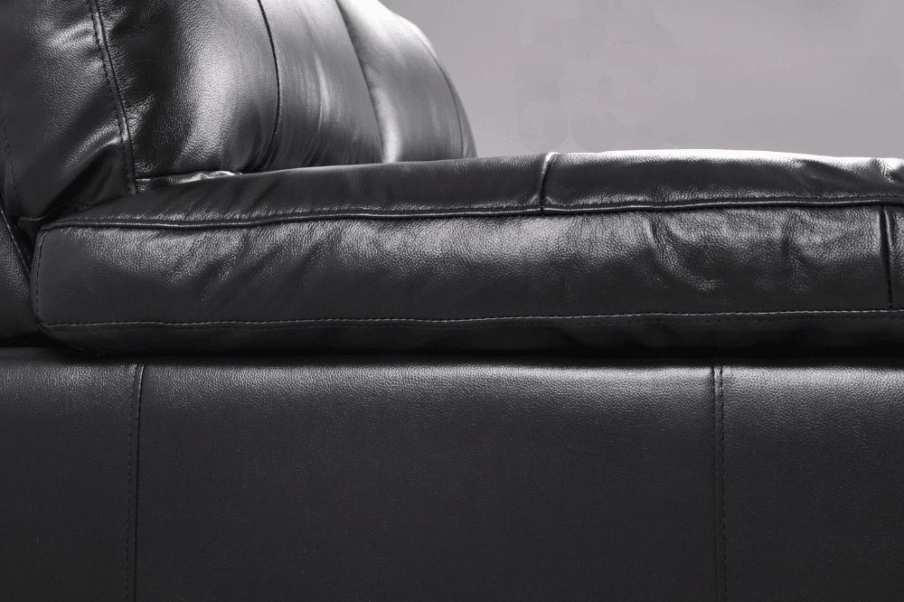 Dalmore Genuine Leather Black 2 Seater Sofa