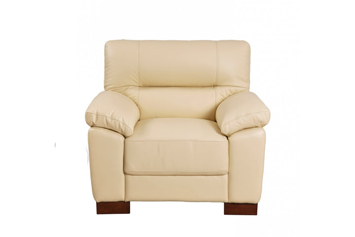 Dalmore Genuine Leather Cream Armchair