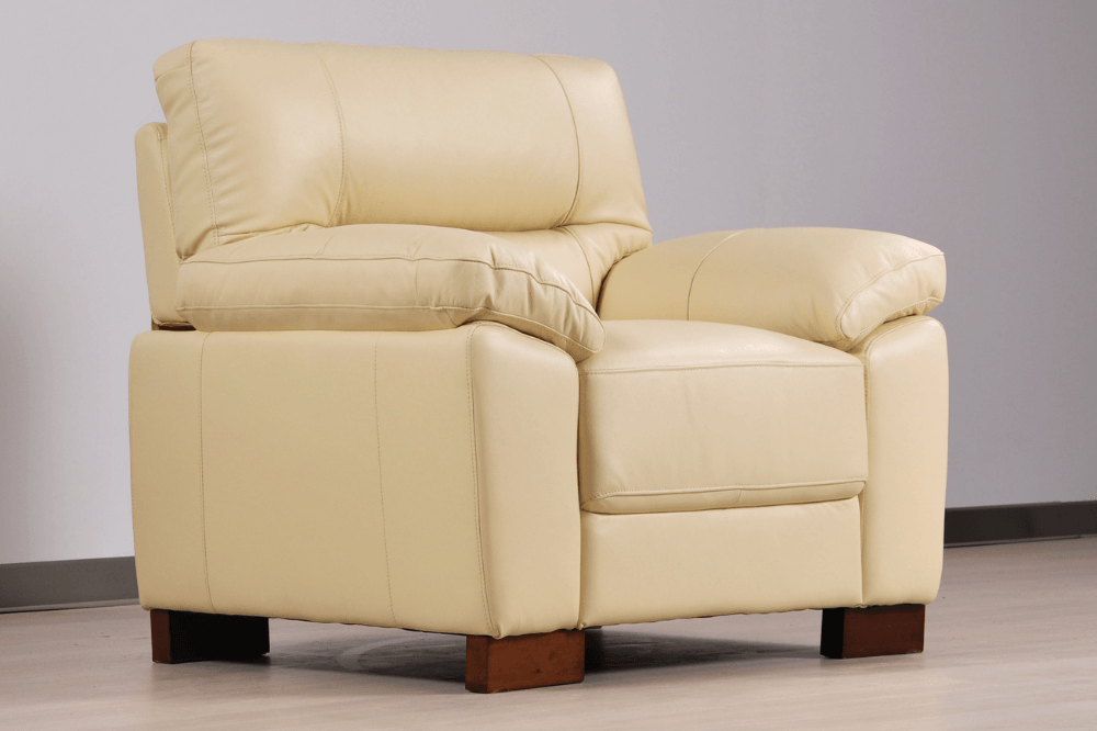 Dalmore Genuine Leather Cream Armchair