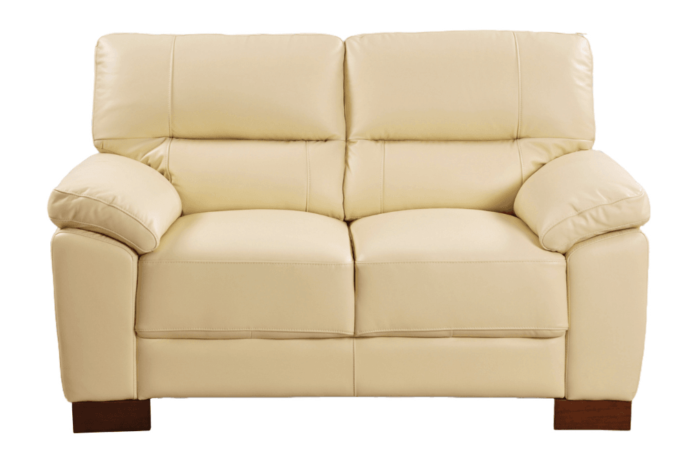 Dalmore Genuine Leather Cream 2 Seater Sofa