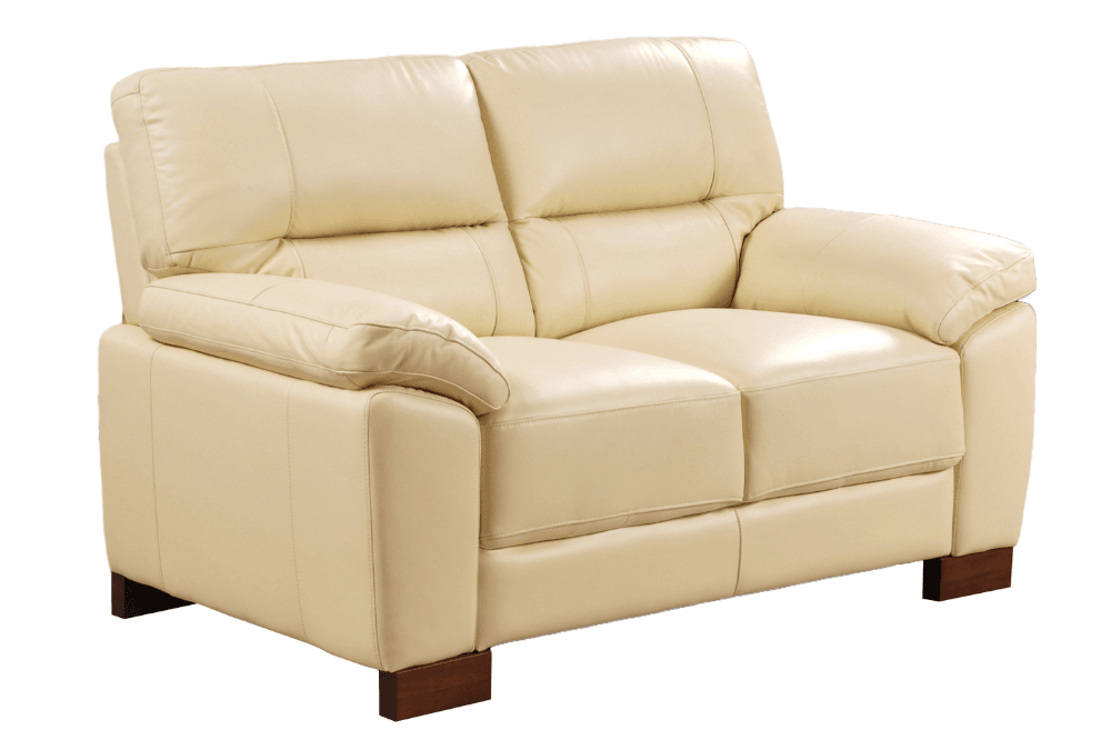 Dalmore Genuine Leather Cream 2 Seater Sofa