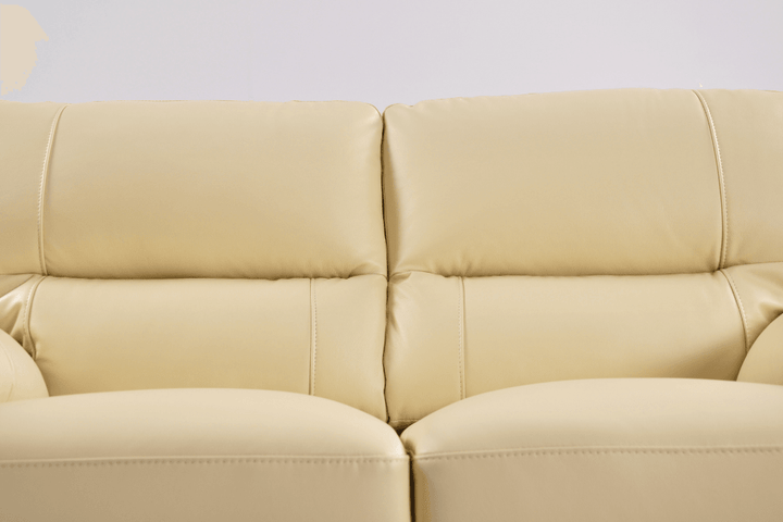 Dalmore Genuine Leather Cream 3 Seater Sofa