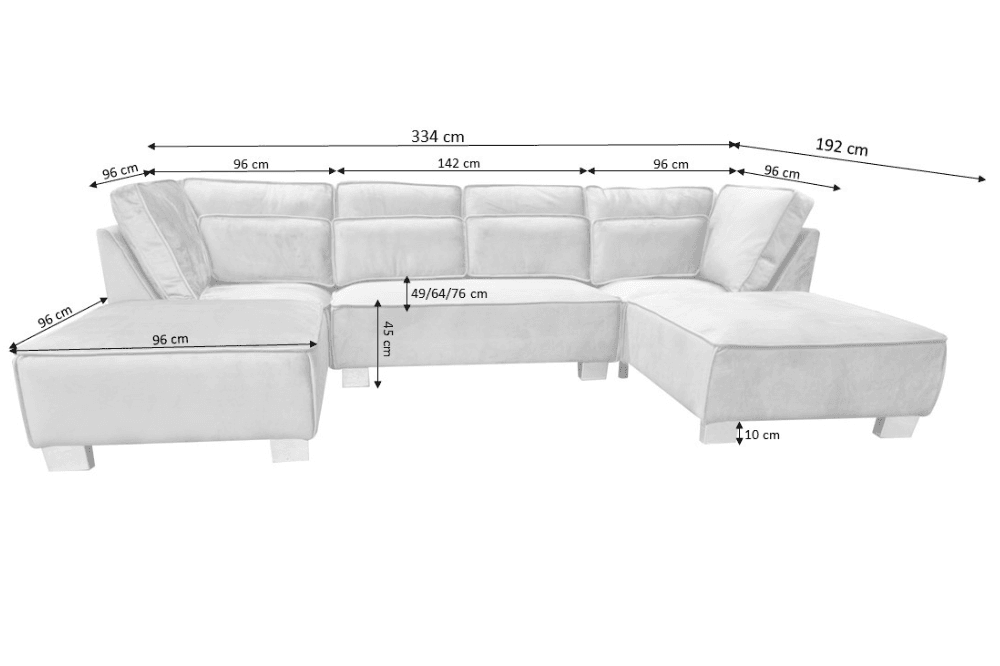 Sloane U Shape Grey Velvet Corner Sofa