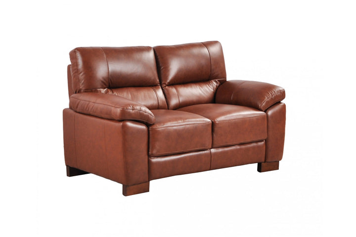 Dalmore Genuine Leather Tan 2 Seater Sofa