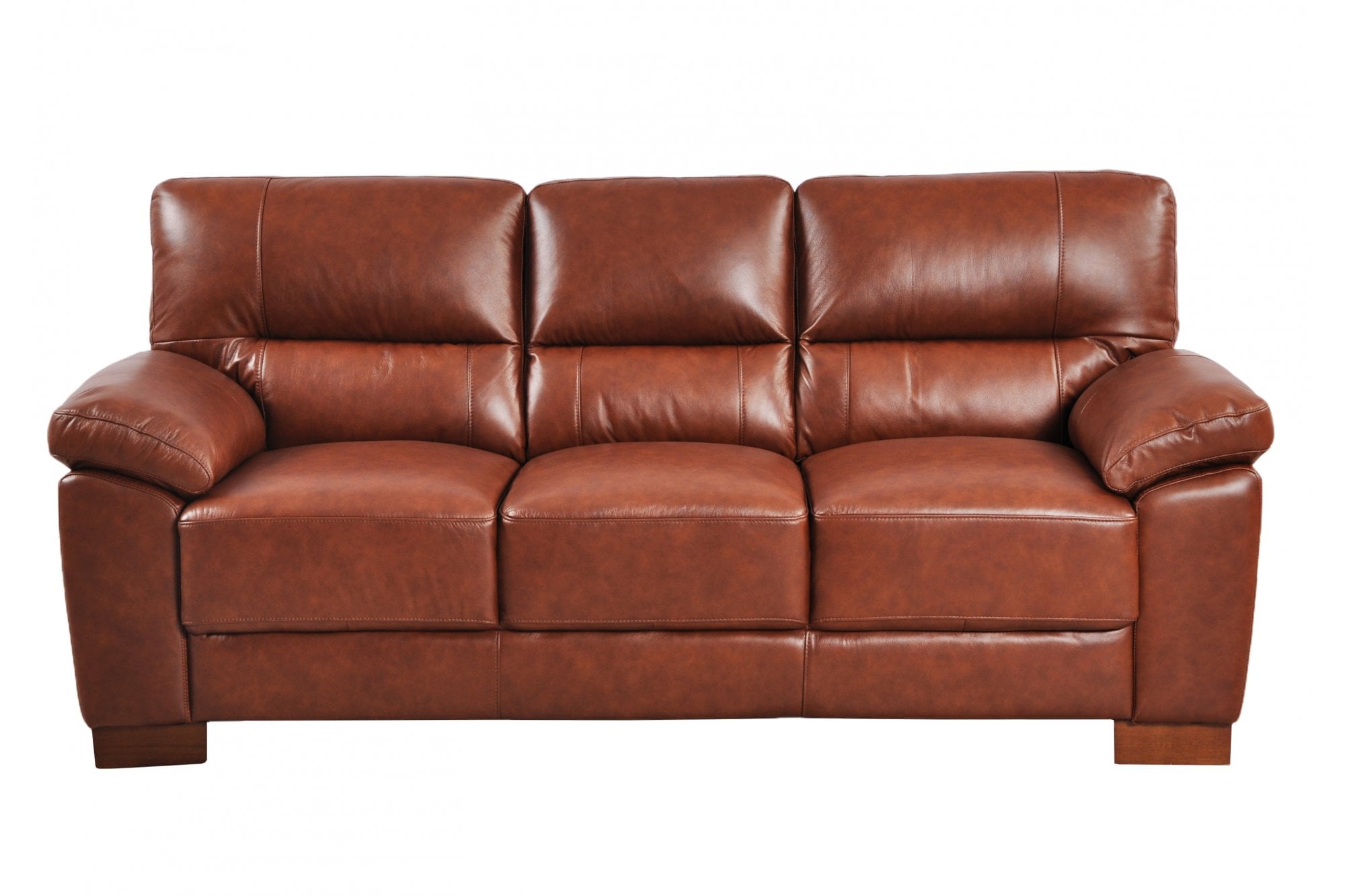 Dalmore Genuine Leather Tan 3 Seater Sofa