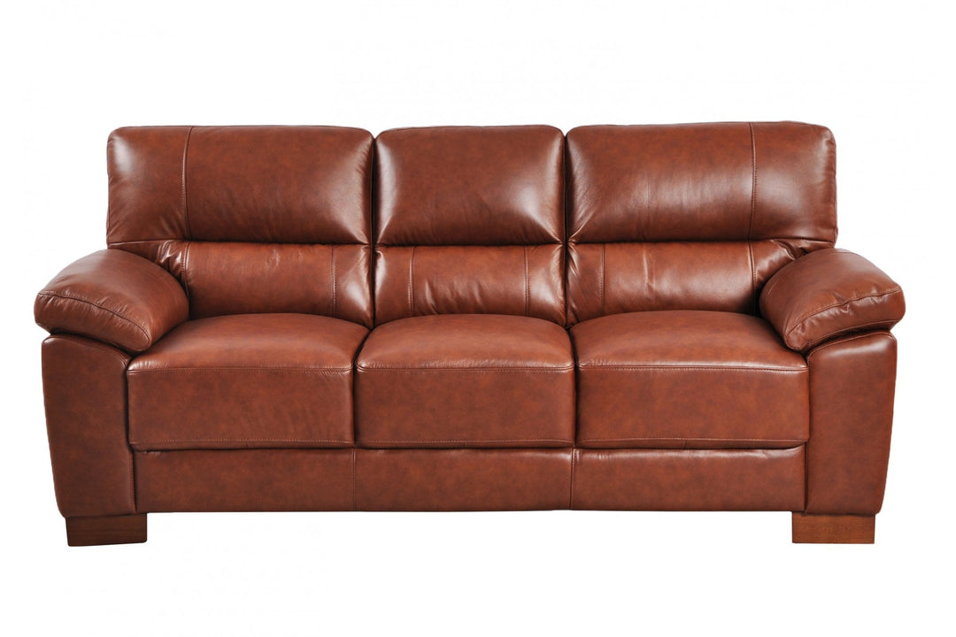 Dalmore Genuine Leather Tan 3 Seater Sofa