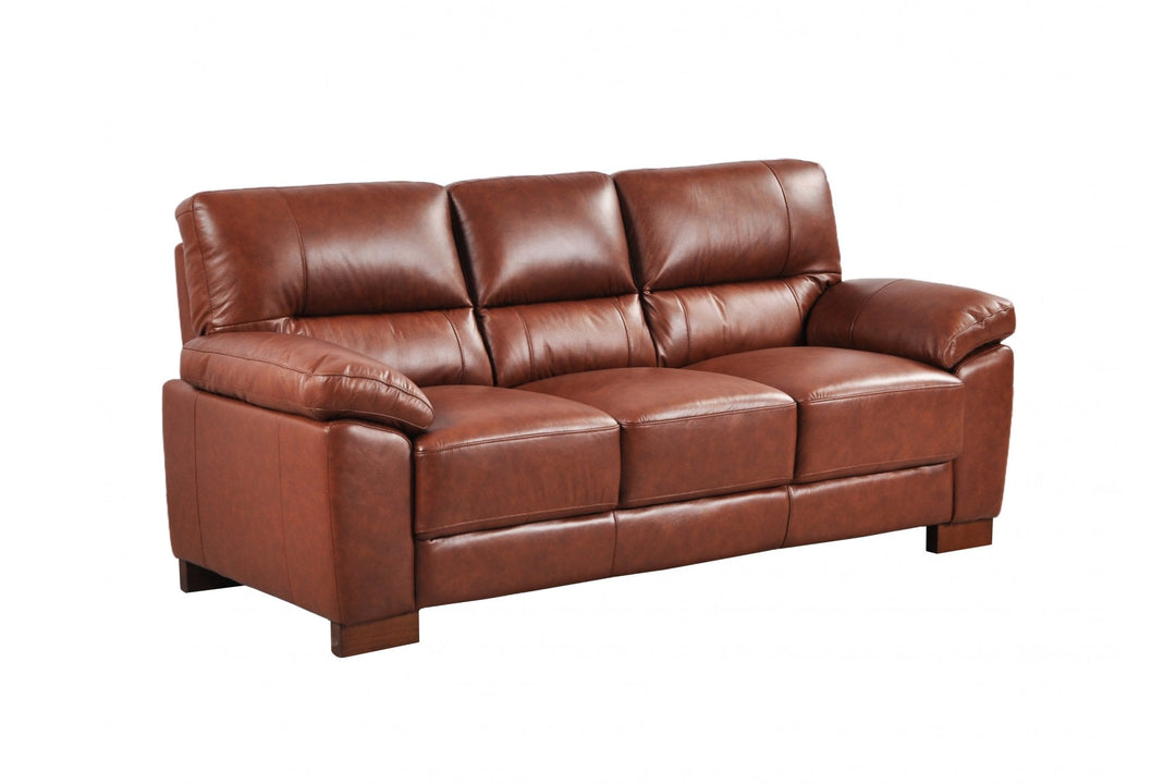 Dalmore Genuine Leather Tan 3 Seater Sofa