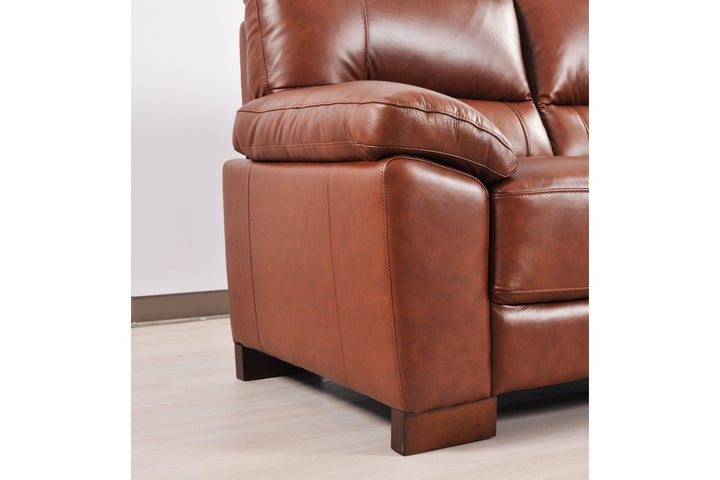 Dalmore Genuine Leather Tan 3 Seater Sofa