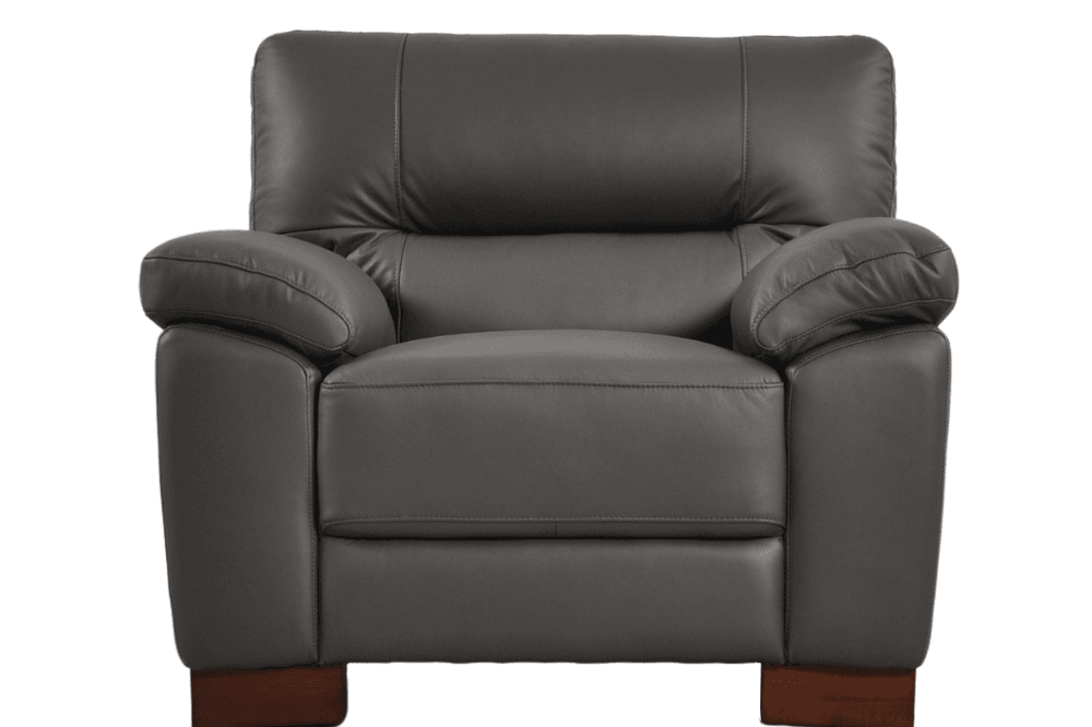 Dalmore Genuine Leather Grey Armchair