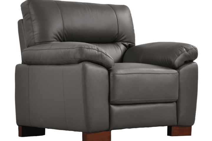 Dalmore Genuine Leather Grey Armchair