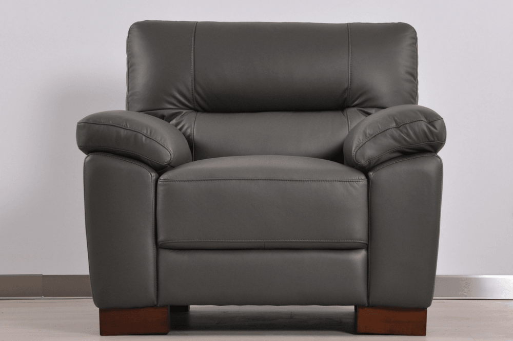 Dalmore Genuine Leather Grey Armchair