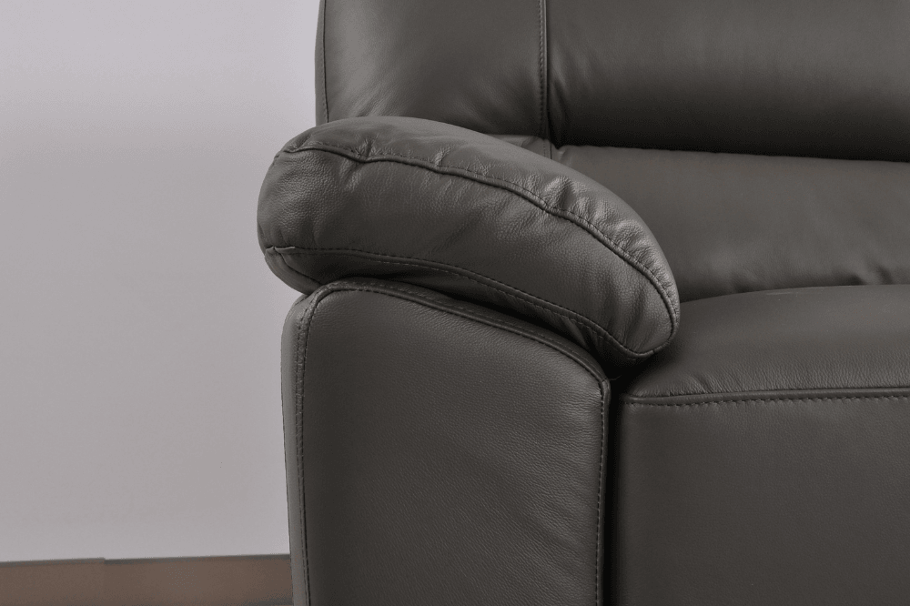 Dalmore Genuine Leather Grey Armchair