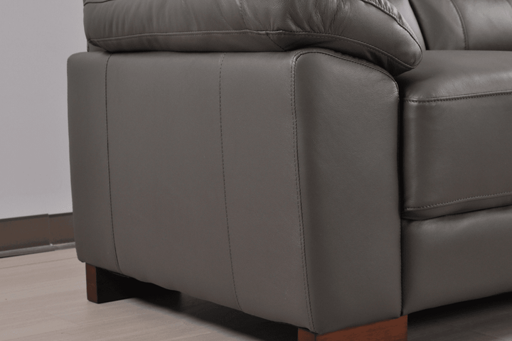 Dalmore Genuine Leather Grey Armchair