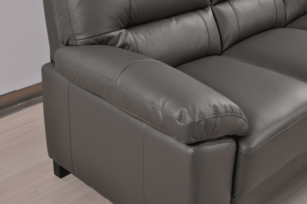 Dalmore Genuine Leather Grey Armchair