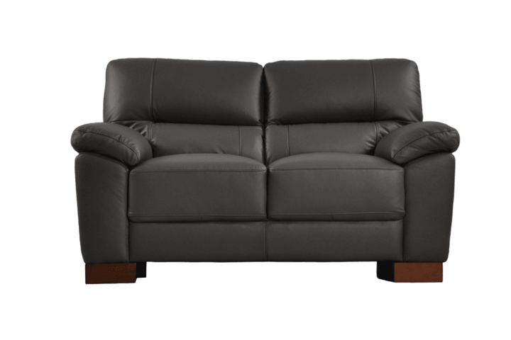 Dalmore Genuine Leather Grey 2 Seater Sofa