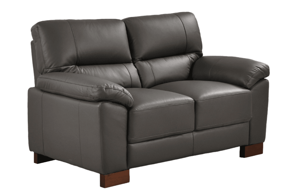 Dalmore Genuine Leather Grey 2 Seater Sofa