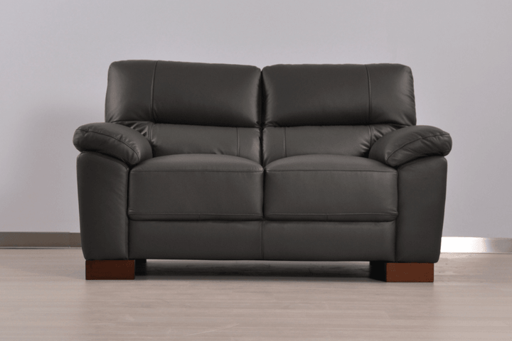 Dalmore Genuine Leather Grey 2 Seater Sofa