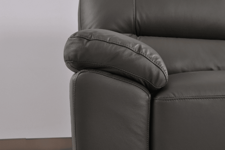 Dalmore Genuine Leather Grey 2 Seater Sofa