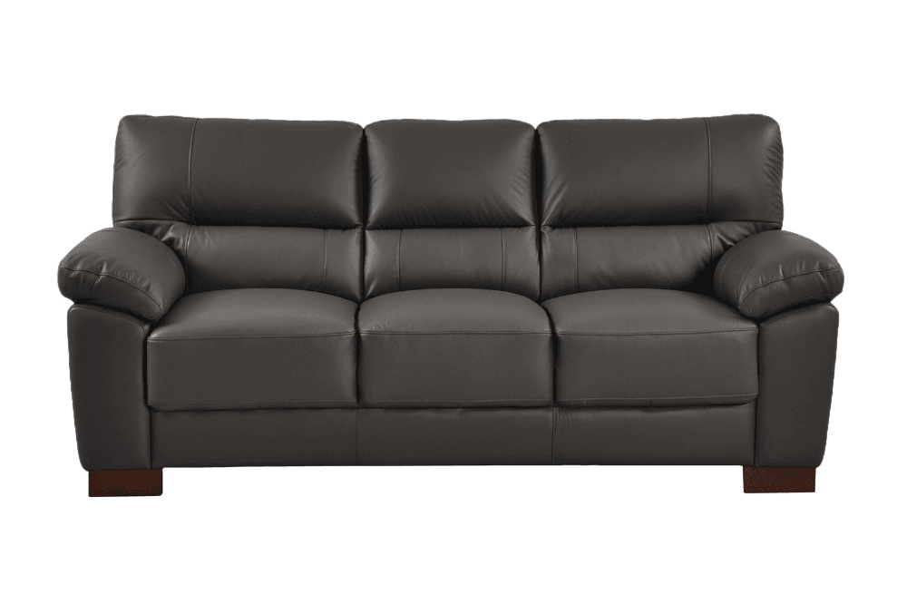 Dalmore Genuine Leather Grey 3 Seater Sofa